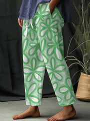 Women's Botanical Floral Print Loose Casual Pants