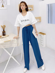 Solid Color Loose Modal Wide-Leg Casual Pants