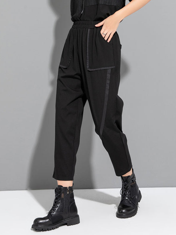 Solid Color Split-Joint Harem Pants Ninth Pants Ninth Pants Casual Pants Bottoms
