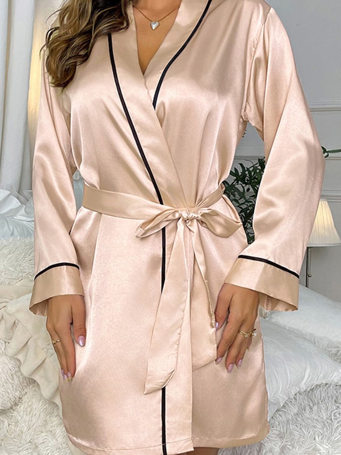 Women's Solid Color Ice Silk Nightgown