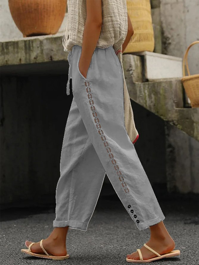 Women's Stripes Print Casual Trousers