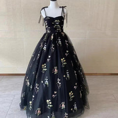 Floral Embroidery Long Formal Dress