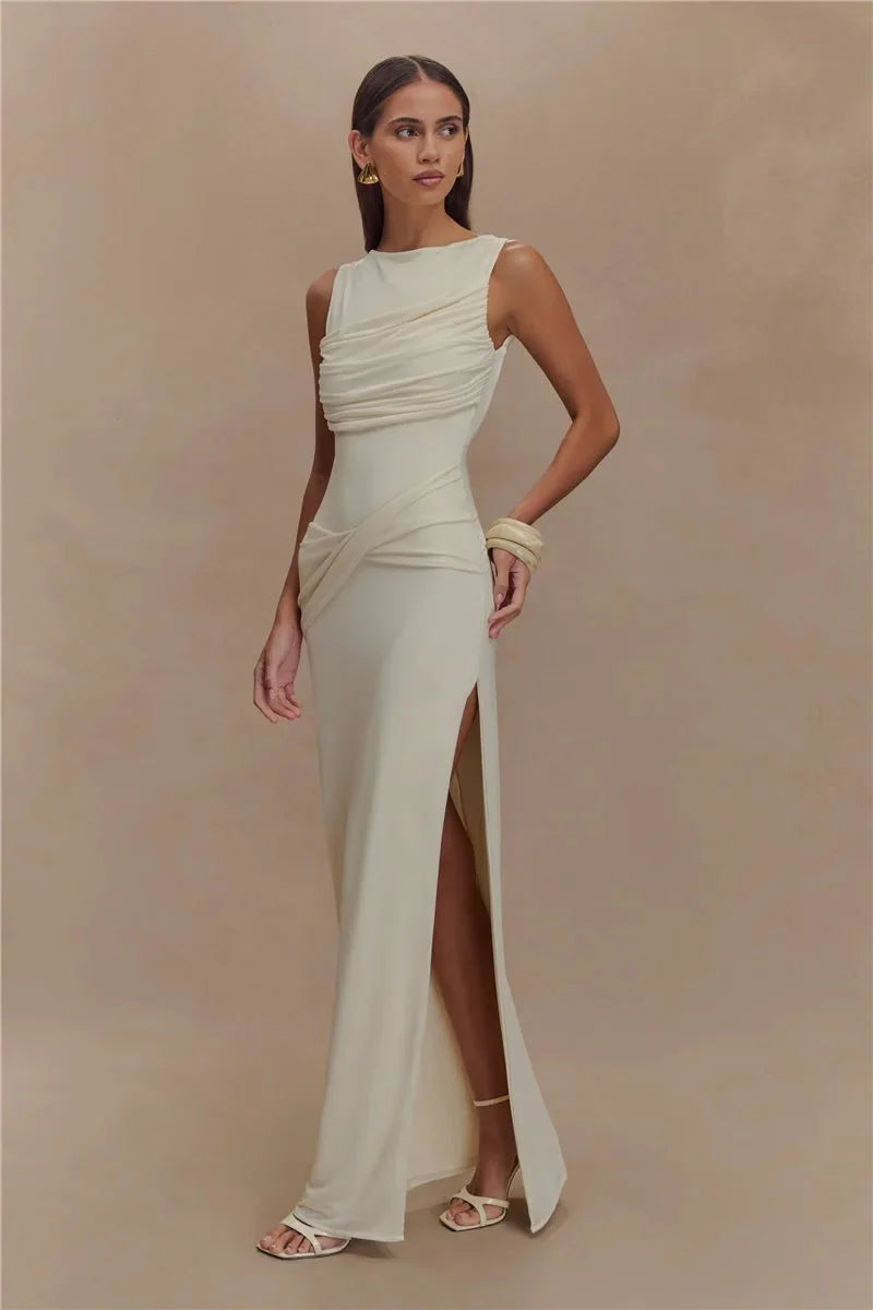 High Split Elegant Sleeveless Long Dress