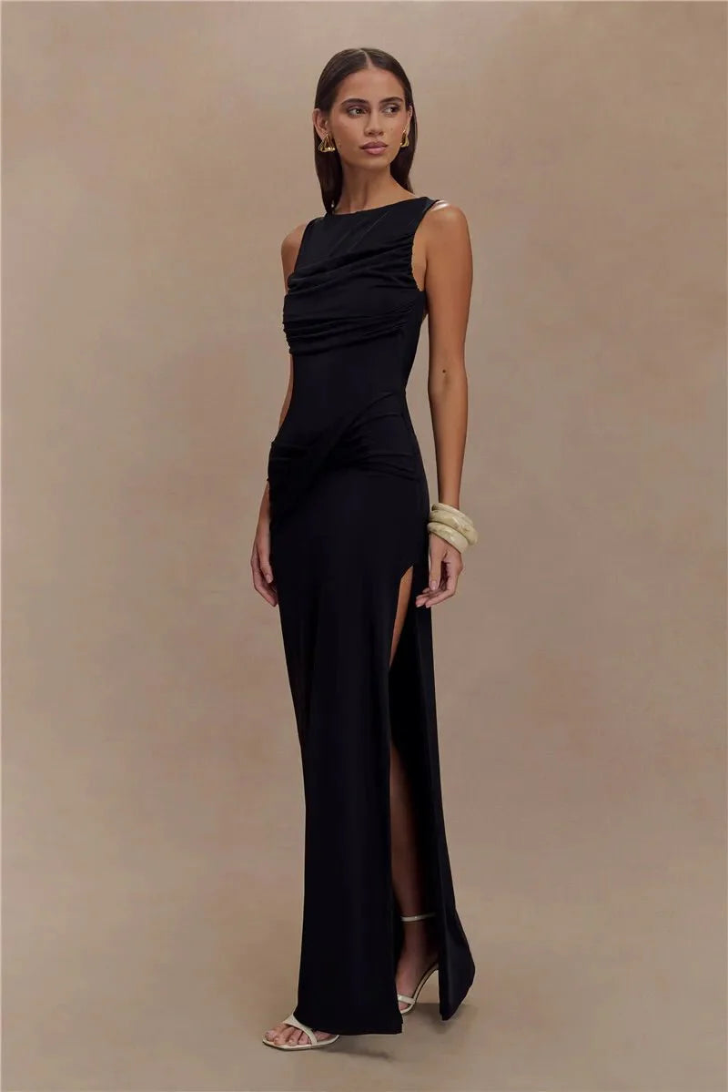High Split Elegant Sleeveless Long Dress