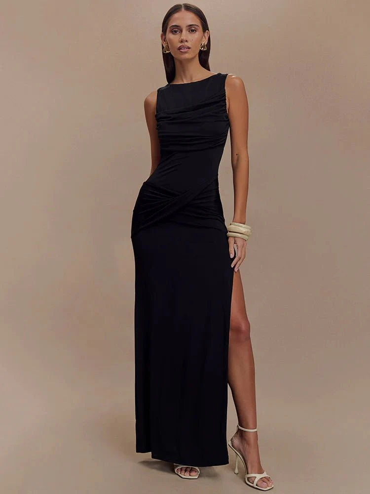 High Split Elegant Sleeveless Long Dress