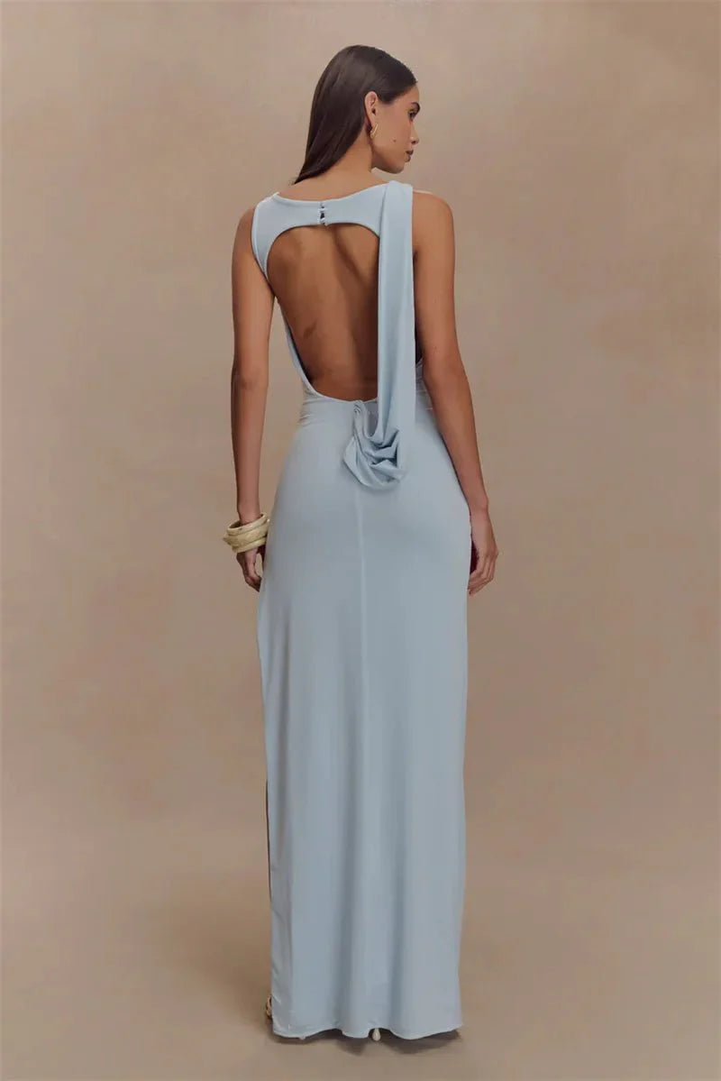 High Split Elegant Sleeveless Long Dress