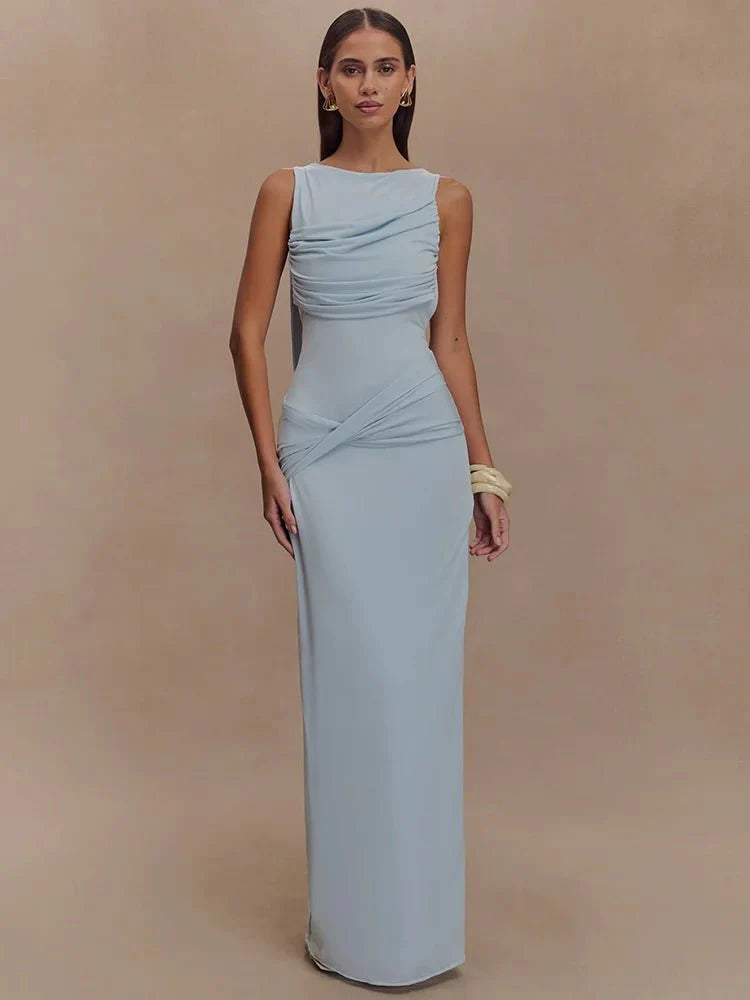 High Split Elegant Sleeveless Long Dress