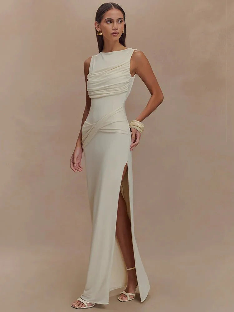 High Split Elegant Sleeveless Long Dress