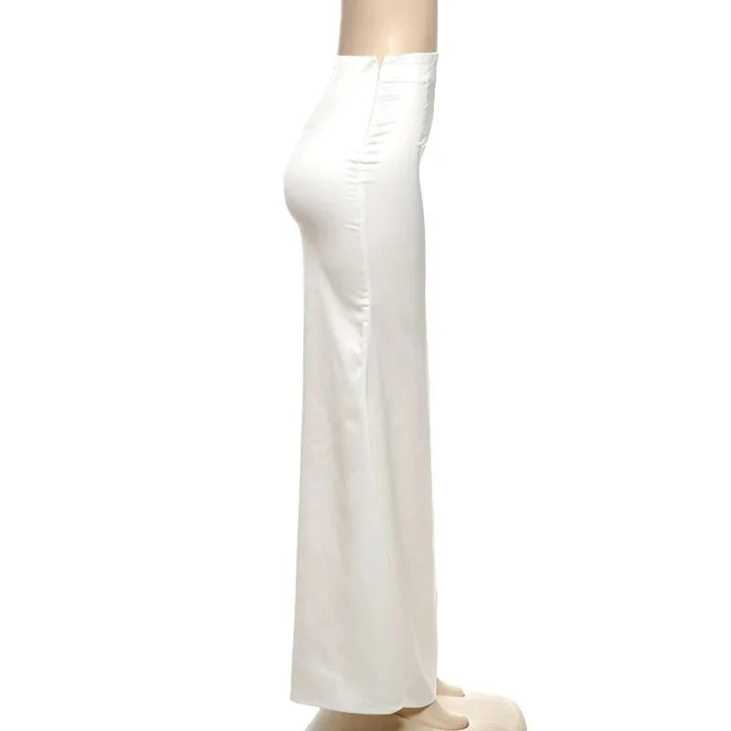 High Waist Satin Skirt and Vest Set