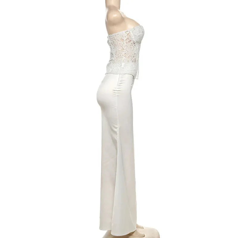 High Waist Satin Skirt and Vest Set