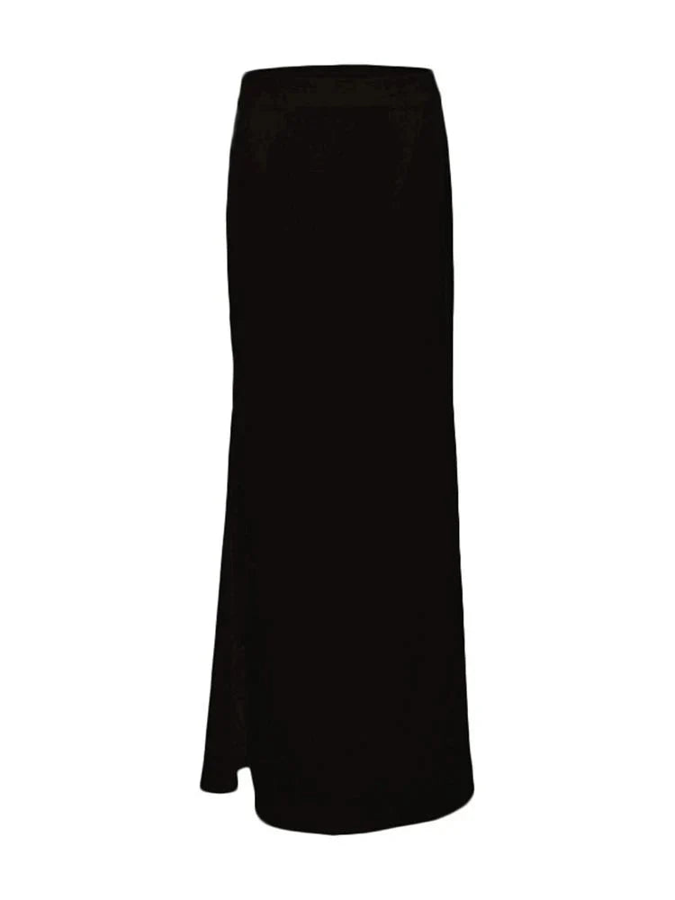 High Waist Satin Skirt and Vest Set