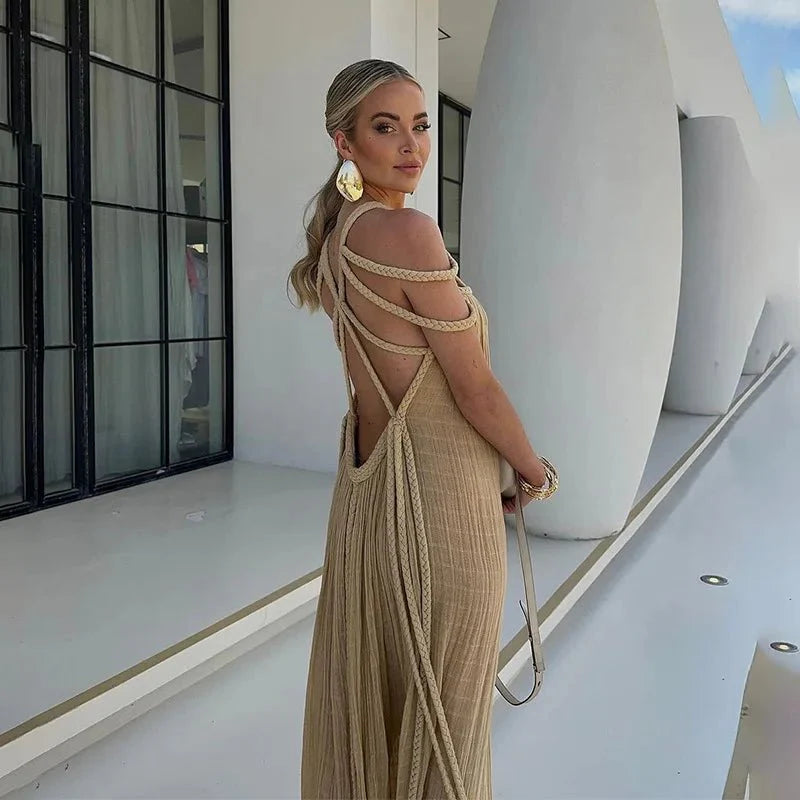 Lace Up Hollow Out Long Evening Party Gowns