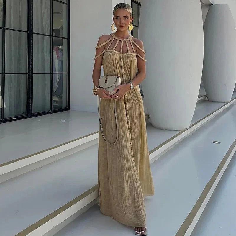 Lace Up Hollow Out Long Evening Party Gowns