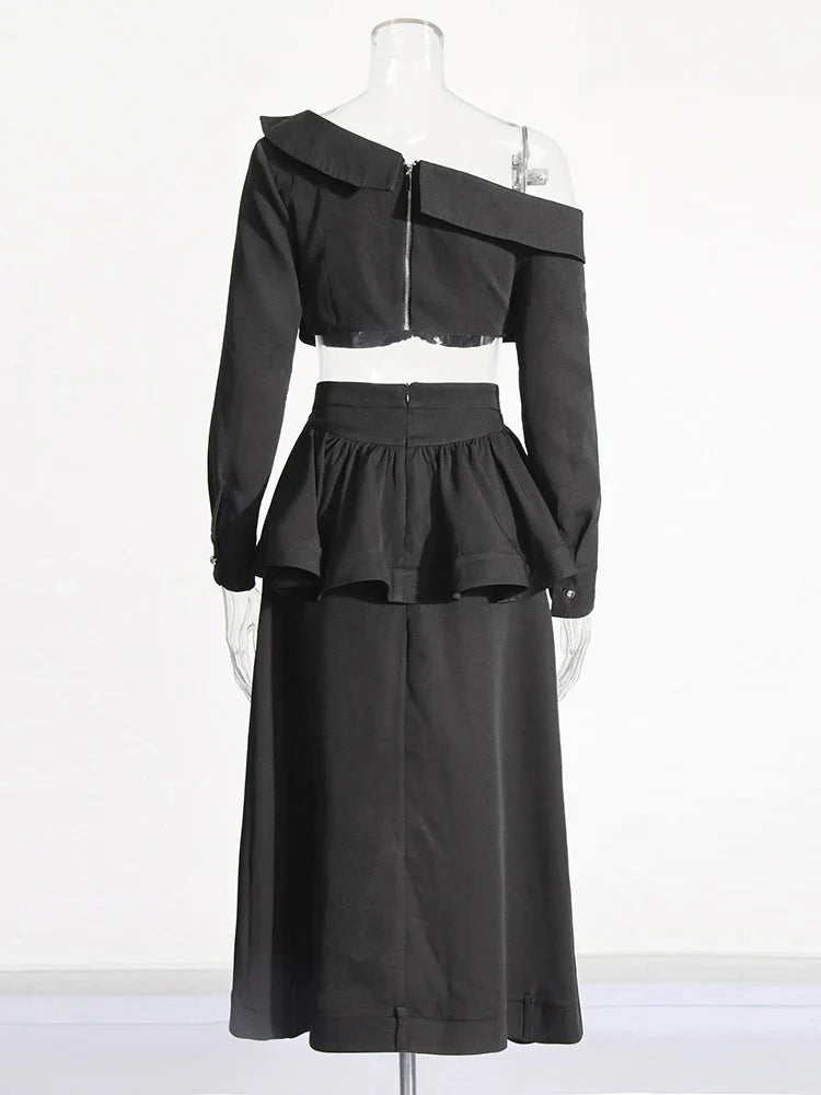 Long Sleeve Top & A-Line Skirt Set