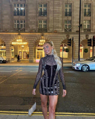 Lace Velvet Mini Dress