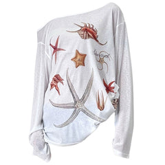 Mermaid Aesthetic Off-Shoulder Top