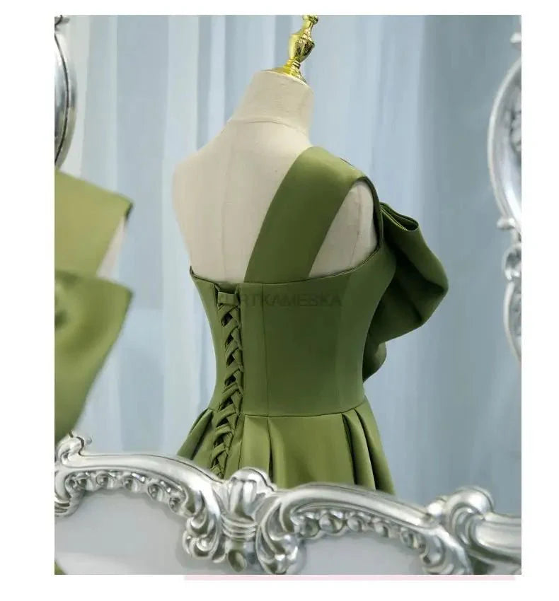 One Shoulder Big Bow-knot Prom Dress