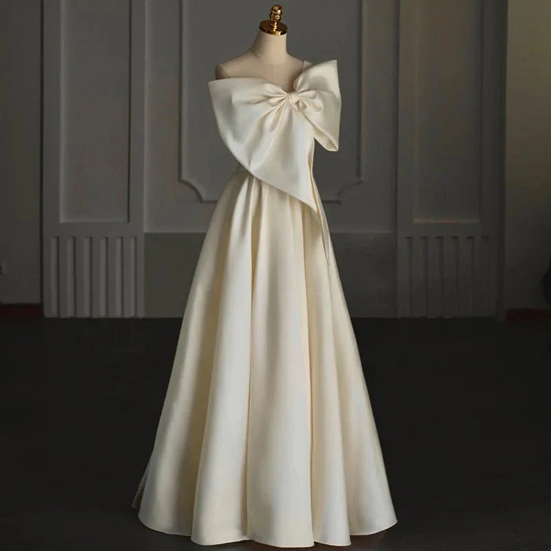 One Shoulder Big Bow-knot Prom Dress