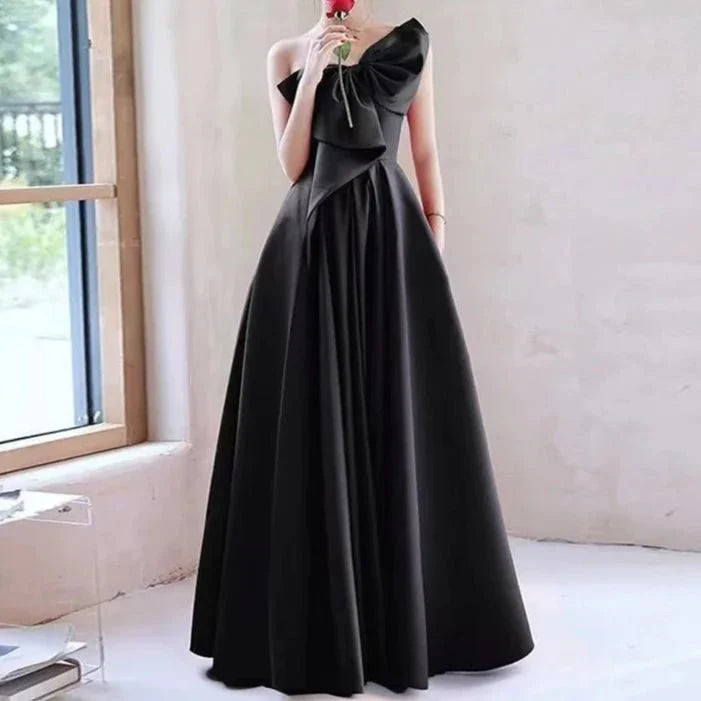 One Shoulder Big Bow-knot Prom Dress