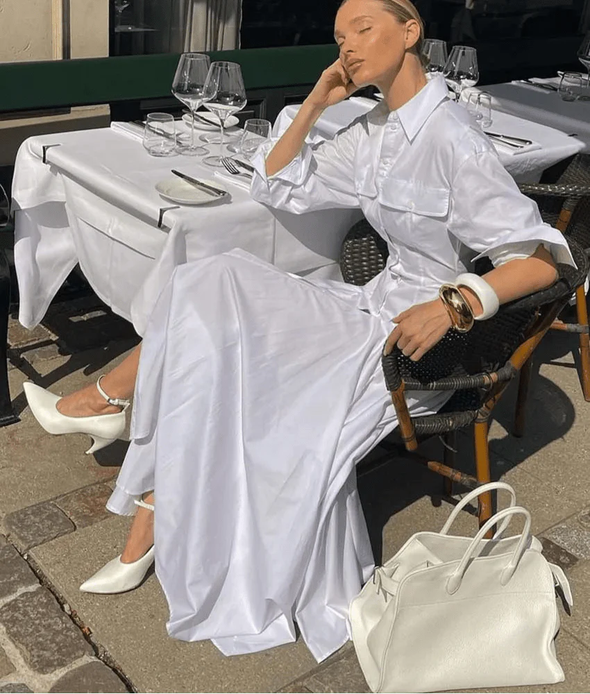 Pleated Three Quarter Sleeve Dress
