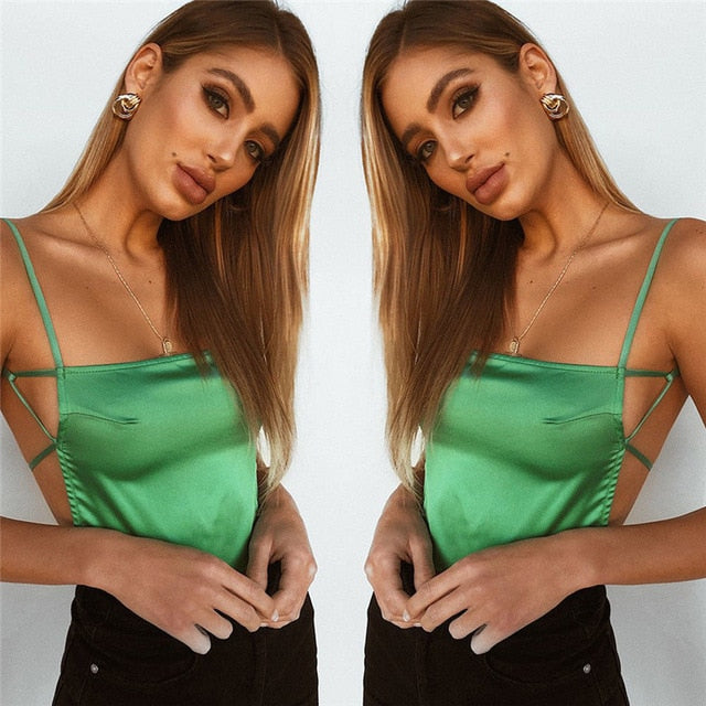 Nora Satin Backless Top