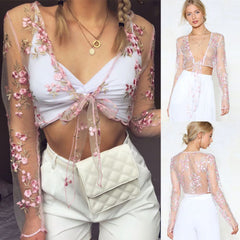 Lanna Mesh Tie Crop