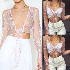 Lanna Mesh Tie Crop
