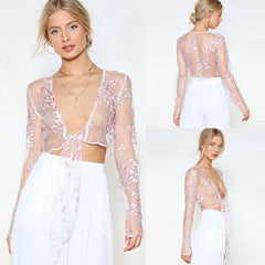 Lanna Mesh Tie Crop