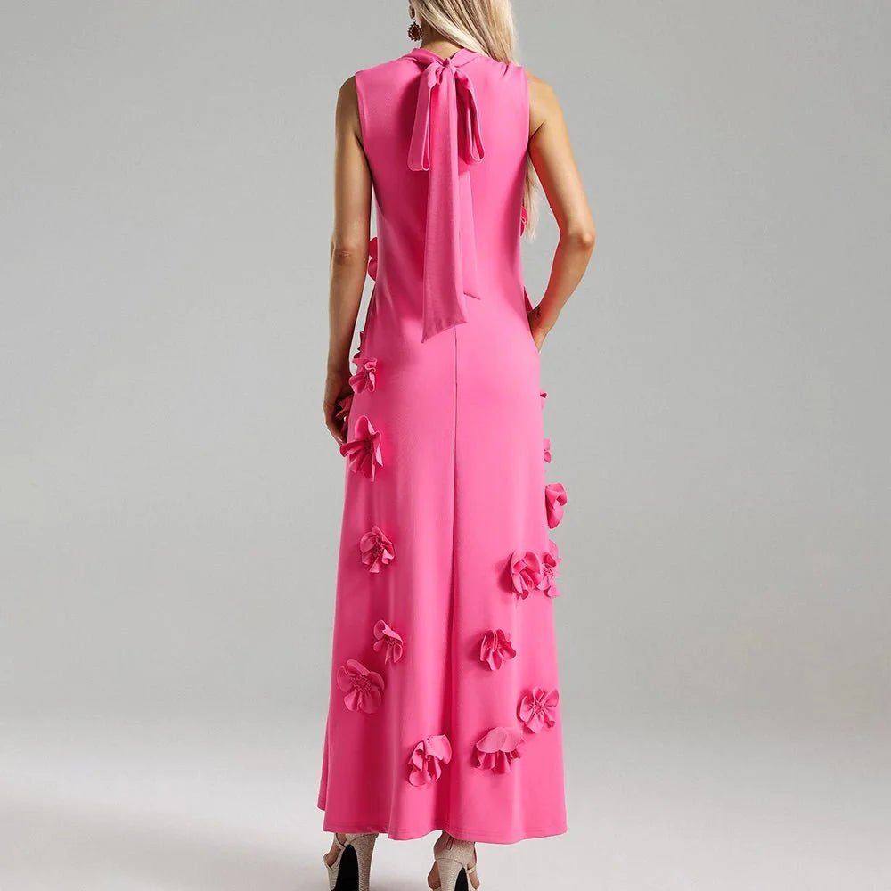 Sleeveless High Waist Lace-Up Dress