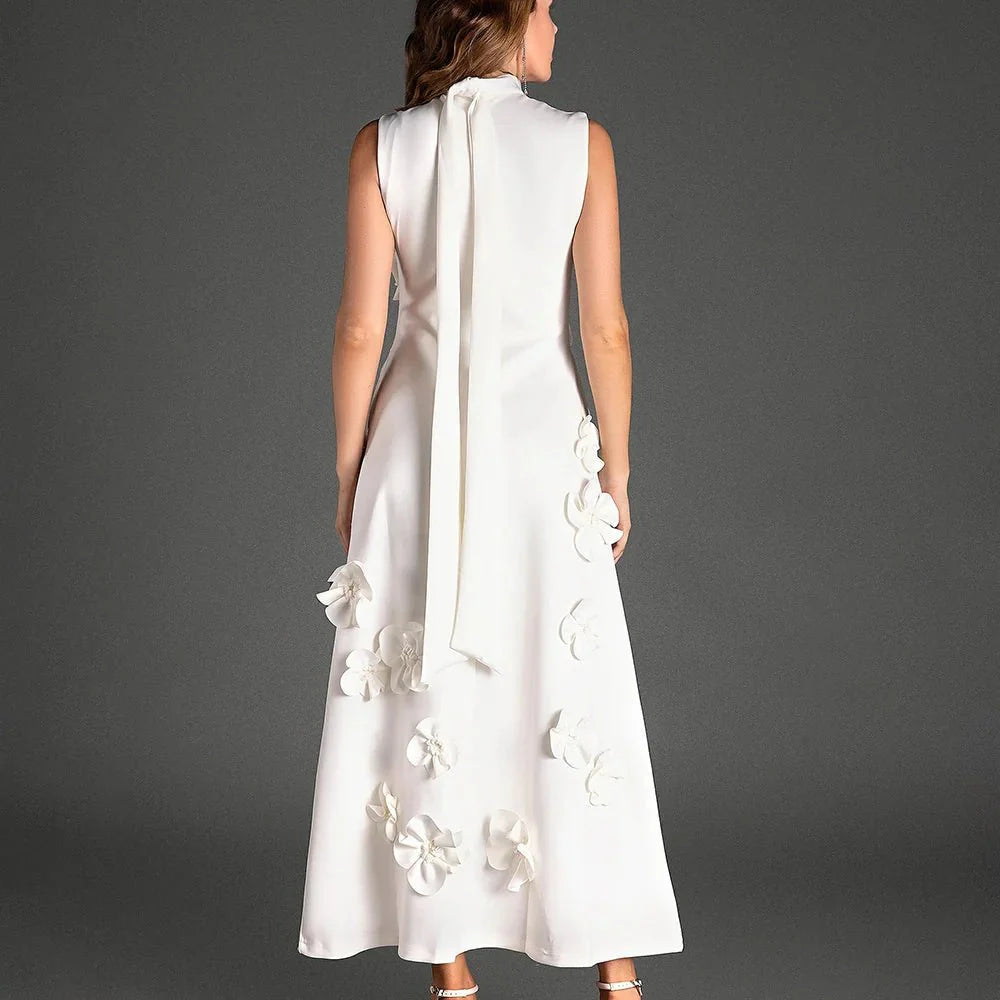 Sleeveless High Waist Lace-Up Dress
