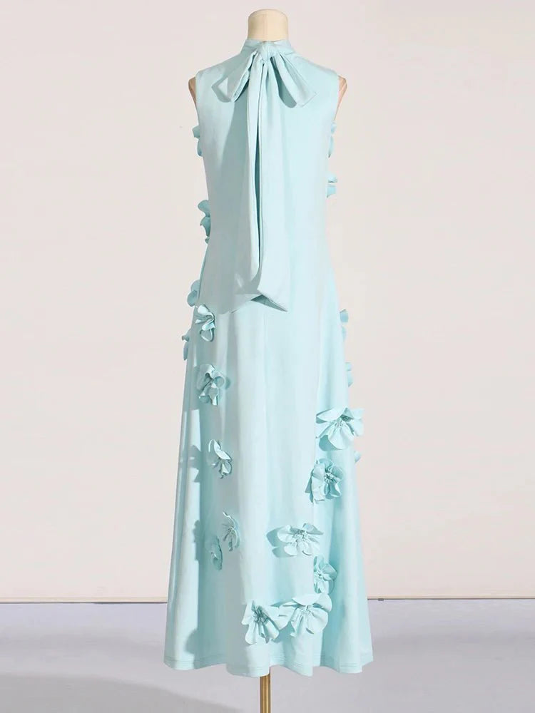 Sleeveless High Waist Lace-Up Dress