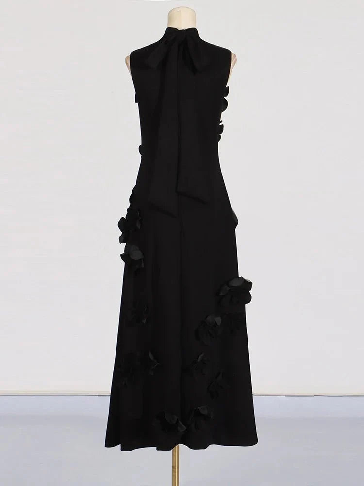 Sleeveless High Waist Lace-Up Dress