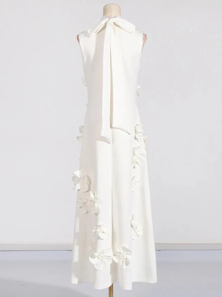 Sleeveless High Waist Lace-Up Dress