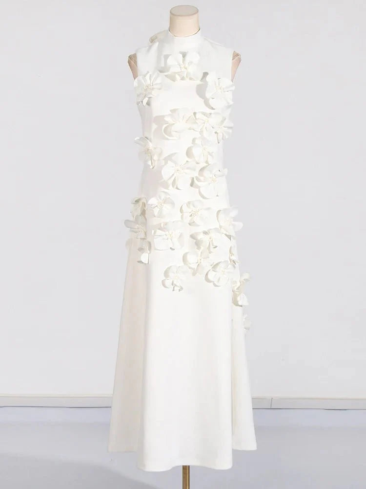 Sleeveless High Waist Lace-Up Dress