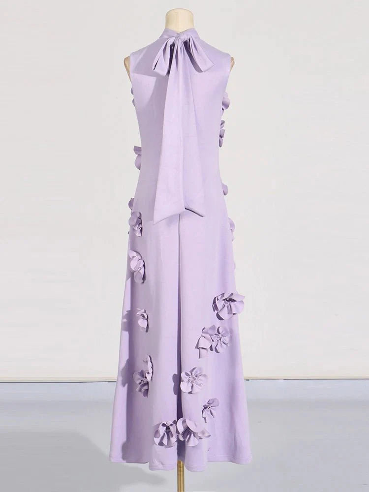 Sleeveless High Waist Lace-Up Dress