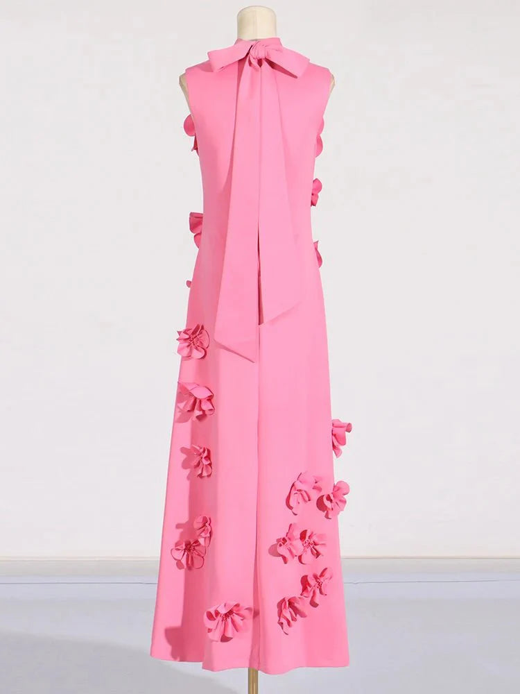 Sleeveless High Waist Lace-Up Dress