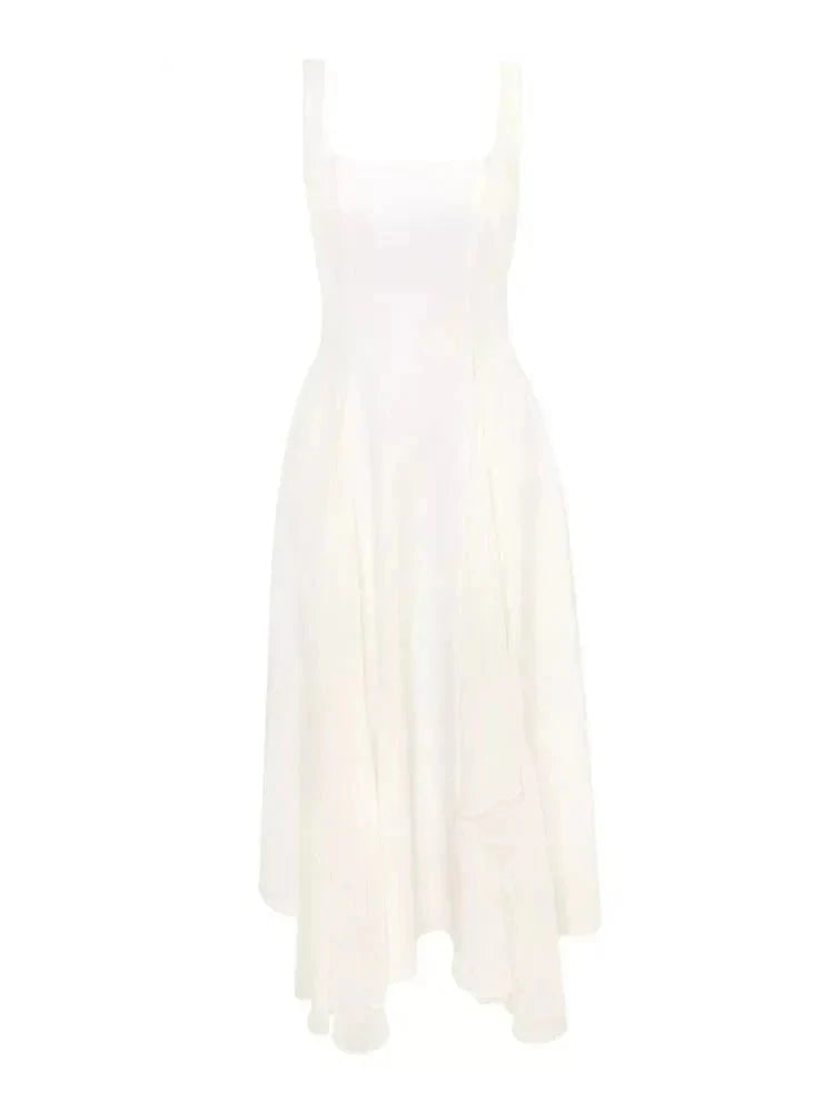 Sleeveless Square Collar Party Dress