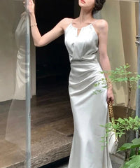 Stain Sleeveless Mermaid Slim Dress