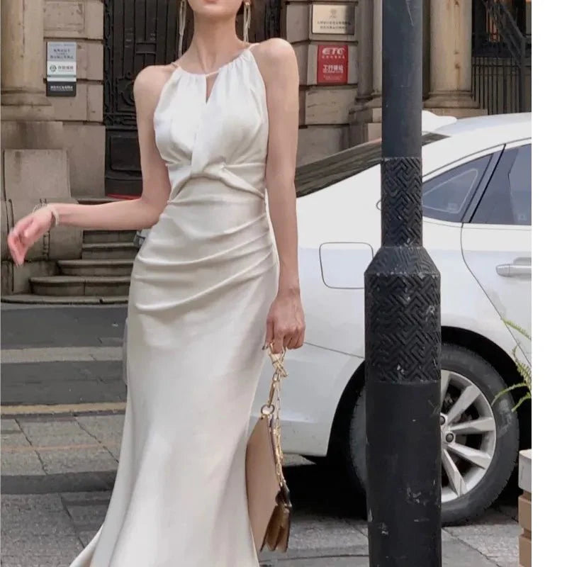 Stain Sleeveless Mermaid Slim Dress