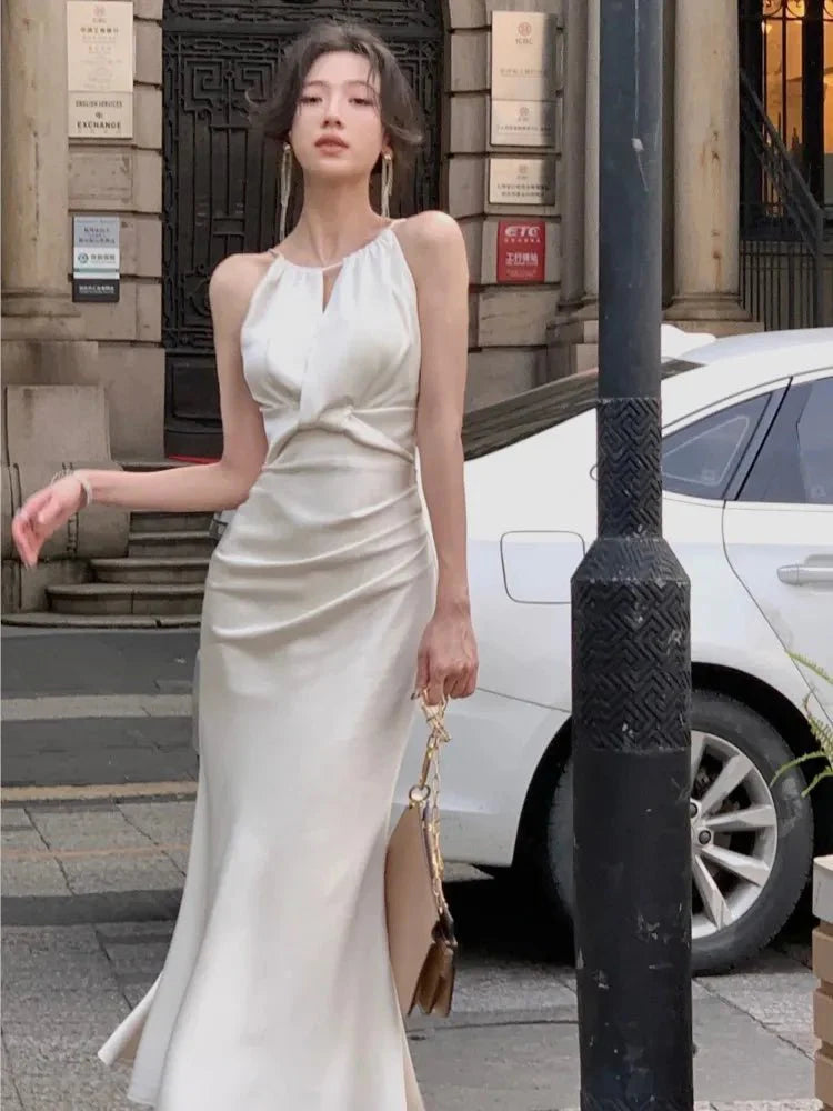 Stain Sleeveless Mermaid Slim Dress