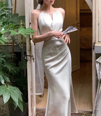 Stain Sleeveless Mermaid Slim Dress