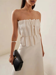 Strapless Tiered A-Line Maxi Dress