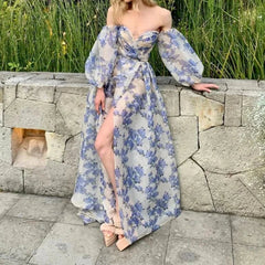 Stunning Floral Print Photography Bridal Dress
