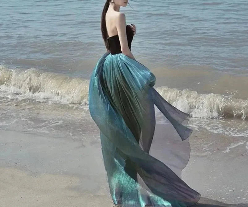 Vintage Off the Shoulder Mermaid Evening Dress