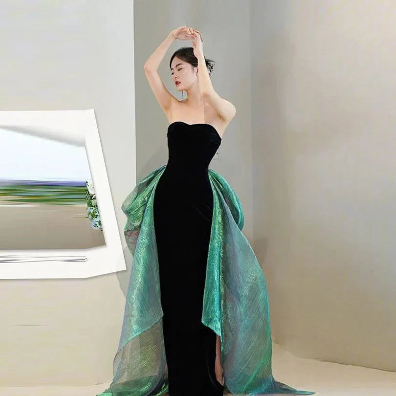 Vintage Off the Shoulder Mermaid Evening Dress