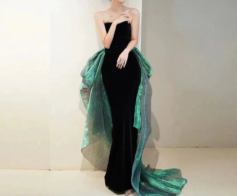 Vintage Off the Shoulder Mermaid Evening Dress