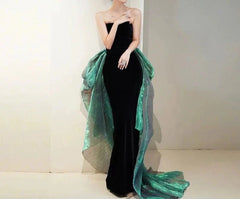 Vintage Off the Shoulder Mermaid Evening Dress