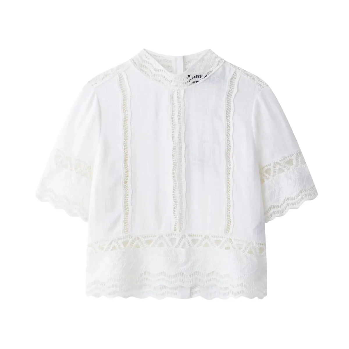White Crochet Skirt Suit Set