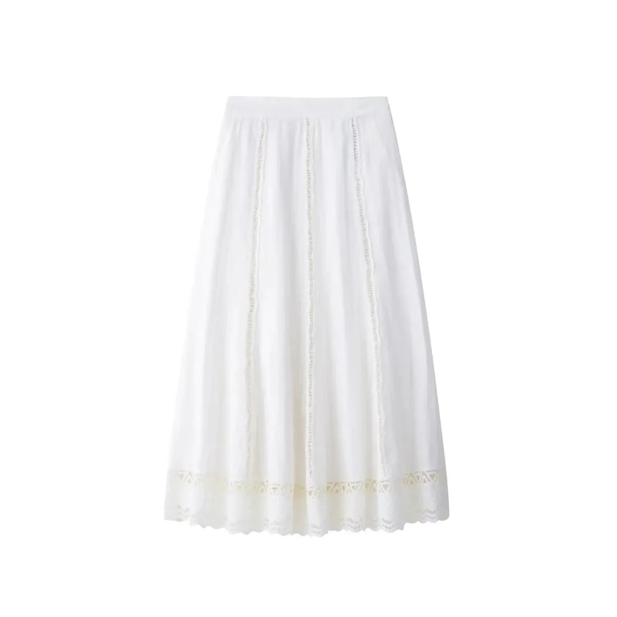 White Crochet Skirt Suit Set