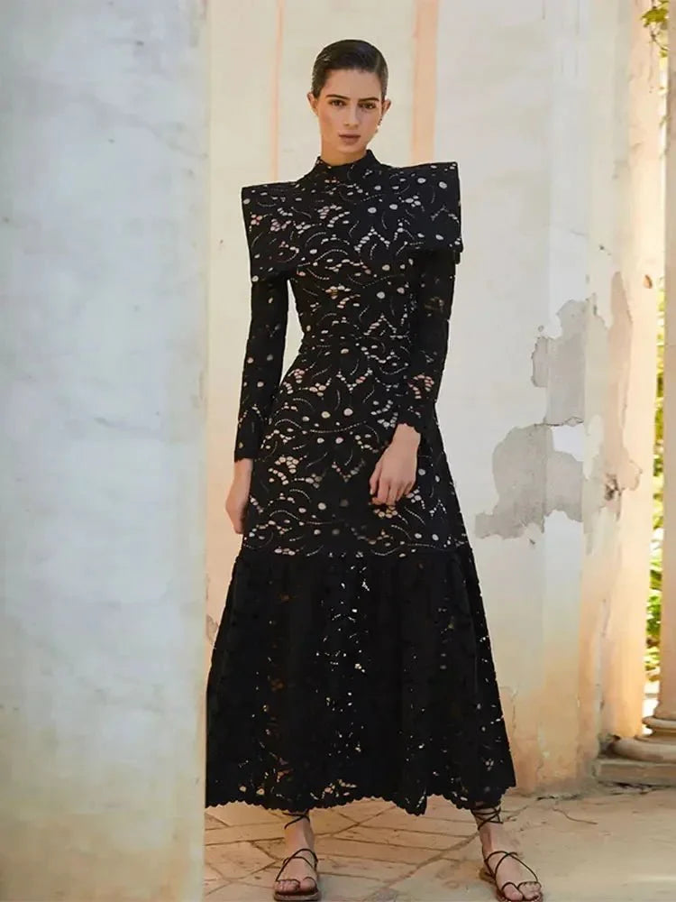White Lace Long Sleeve Dress